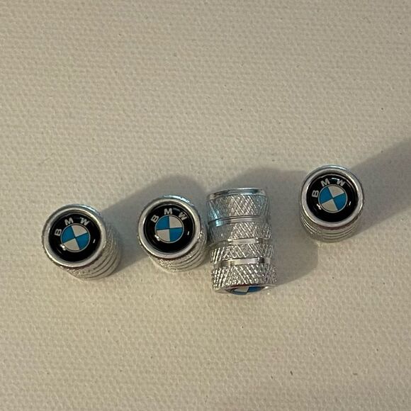BMW Valve Stem Caps in Silver Set of 4 NWT - Picture 1 of 4